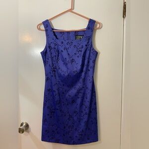 City Triangles purple Floral Dress sparkles in the black floral design size 9/10